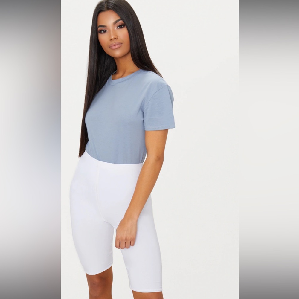 **FINAL OFFER** Slinky Longline Biker Shorts from PLT in White